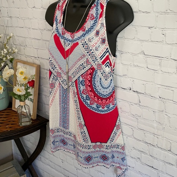 Rose and Olive Boho Patchwork Tank Top Shirt - Picture 4 of 9